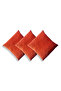 3-Piece Orange 50×50 Stuffed Throw Pillow Set – Lycra Fabric, Decorative Comfort Pillow