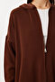 Hooded Zippered Knitwear Bottom-Top Set Lmt0051 Brown - 4