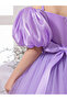 Bow Detail Cold Shoulder Puff Sleeve Dress - 6