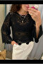 Women's Black Crochet Blouse Standard Size - 2