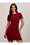 Maroon Ribbed Bodycon Mini Dress
