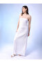 White Textured Strappy Maxi Dress - 4