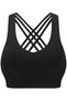 Sports Bra Strappy Padded Cross Back Comfortable for Yoga Gym Training Running Workout Fitness
