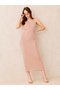 Brown Ribbed Stripe Maxi Dress - 5