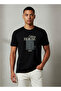 Men Slim Fit Crew Neck Short Sleeves Graphic Print T-shirt
