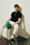 Men's Black 100% Cotton Slim Fit Slim Fit Polo Neck T-Shirt - 3