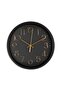 Modern Black Wall Clock with Gold Numerals - Silent Movement, 30cm