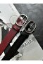 2-Piece Human Round Ring Pattern Women's Silver Buckle Belt Coat Belt Dress Belt Trouser Belt