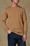 Suave Knitted Fabric Cotton Modern Fit Beige Crew Neck Men's Plain Knitwear