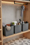 3 Pcs Gray Lidless Box Multi-Purpose Organizer Office Stationery Toy Box 30 X 30