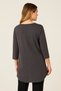 Women's Plus Size Smoked, Organic Cotton, V-Neck Lace Detail, 3/4 Sleeve Blouse 65N39264 - 3