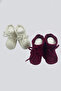 2 Pairs of Hand-Knitted Baby Booties | |   0-1 Year Old Booties - 2