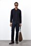 Navy Blue Thin Knitwear Men's Cardigan
