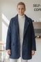 Italian Dark Blue Jacket Collar Long Sleeve Buttoned Allover Embroidered Quilted O Oversized Woven Jacket 78 70 - 3