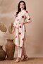 Polka Dot Printed A-Line Co-ord Set Off White | Indian Dress Ethnic Kurta Set for Women - 6