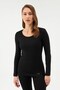 Women's Thermal Single Top, Wide Neckline, Long Sleeve, Thermal Underwear, 47% Polyester, 47% Viscose, 6% Lycra