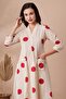 Polka Dot Printed A-Line Co-ord Set Off White | Indian Dress Ethnic Kurta Set for Women - 5