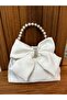 Bridal Bag White Evening Dress Bag Pearl and Stone Bag - 2