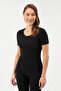 Women's Thermal Single Top, Wide Neckline, Short Sleeve, Thermal Underwear, 47% Polyester, 47% Viscose, 6% Lycra - 3