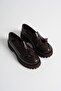 Women's Thick Sole Loafer Moccasin Faux Leather Shoes - 5
