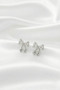 Bow Model Zircon Stone Stainless Steel Silver Color Women's Earrings - 5