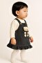 Teddy Bear Jean Jile Suspender Skirt Dress 2-Piece Set