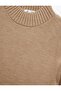 Long Sleeve Mock Neck Slit Detailed Oversized Knitwear Tunic (Aw 25) - 8