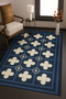 Mosso Blue Purple Tones Ethnic Flowers Pattern Woven Base Vintage Decorative Carpet Mosso1908 - 2