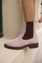 Hella Women's Mink Leather Suede Rubber Detail Boots - 5