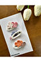 Hair Clip Special Floral Design Handmade 3-Piece Snap Clip Set - 3