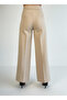 Stone Color High Waist Wide Leg Palazzo Pants - 4