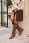 Mella Women's Brown Suede Wedge Heel Boots - 2