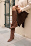 Mella Women's Brown Suede Wedge Heel Boots - 8