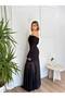Women's Off Shoulder Long Evening Dress – Black Off-The-Shoulder Elegant Evening Gown, Sheer Tulle Skirt - 2