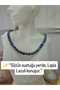 Lapis Lazuli Natural Stone Necklace – 6 mm Sphere Cut, 40 cm Adjustable (up to 60 cm)