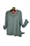 Plus Size Combed Cotton Embroidered Blouse - 2