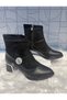 Flr 212 Women's Black Zippered Black Suede Detailed Thick Heeled Daily Stylish Boots - 2