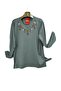 Plus Size Combed Cotton Embroidered Blouse
