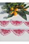 Pomegranate Red Needlepoint Handcrafted Towel Edge 2 Pieces
