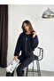 Polo Collar Zipper Closure Pocket Skirt Sleeves with Elastic Hem Imported Cashmere Lined Mini Crisp Bomber Jacket - 5