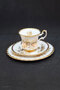 Antoinette Bone China Porcelain Double Coffee Cup and Saucers 3 Pieces 120 ml