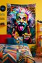 Colorful Wall Covering Film Art Themed Quality Fabric Room Decor Tapestry Wall Carpet - 2