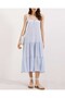 2403 Strap Midi Dress - Blue - 3