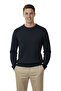 Men's Navy Blue Comfortable Fit Striped Textured Knit Sweater – Stylish & Modern Design 2605432 - 2