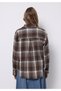Regular Fit Shirt Neck Plaid Women's Brown Long Sleeve Shirt - 2