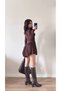Women's Black Long Sleeve Mini Dress Fit Cut Skater Model Stylish Party Dress New Season Trend - 3
