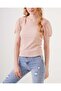    0409 Square Neck Knitted Blouse - Biscuit - 2