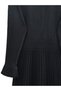 Ribbed Skirt, Elastic Waist, Cape Detail, Long A-Line Buttoned Knit Dress - Black - 8