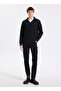Mock Neck Black Men's Sweatshirt Gu25Mfw08036 - 2