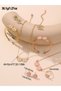 4pcs Girl's Flower Decor Necklace Bracelet Earrings And Ring Set - 5